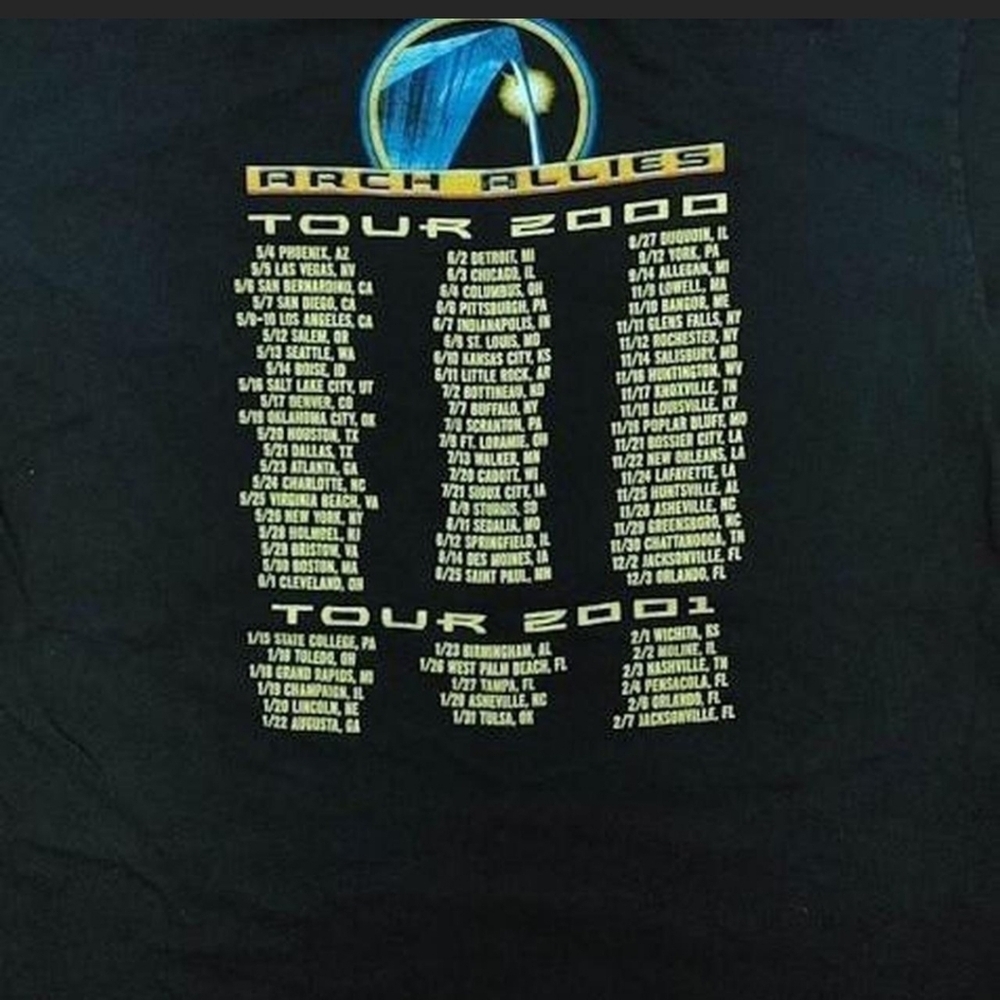 Vintage 2000 Styx REO Speedwagon Arch Allies Tour T-Shirt Stedman Large Y2K - Picture 4 of 5